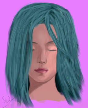 Girl With Blue Hair