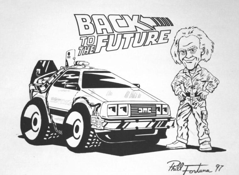 BTTF Delorean and Doc