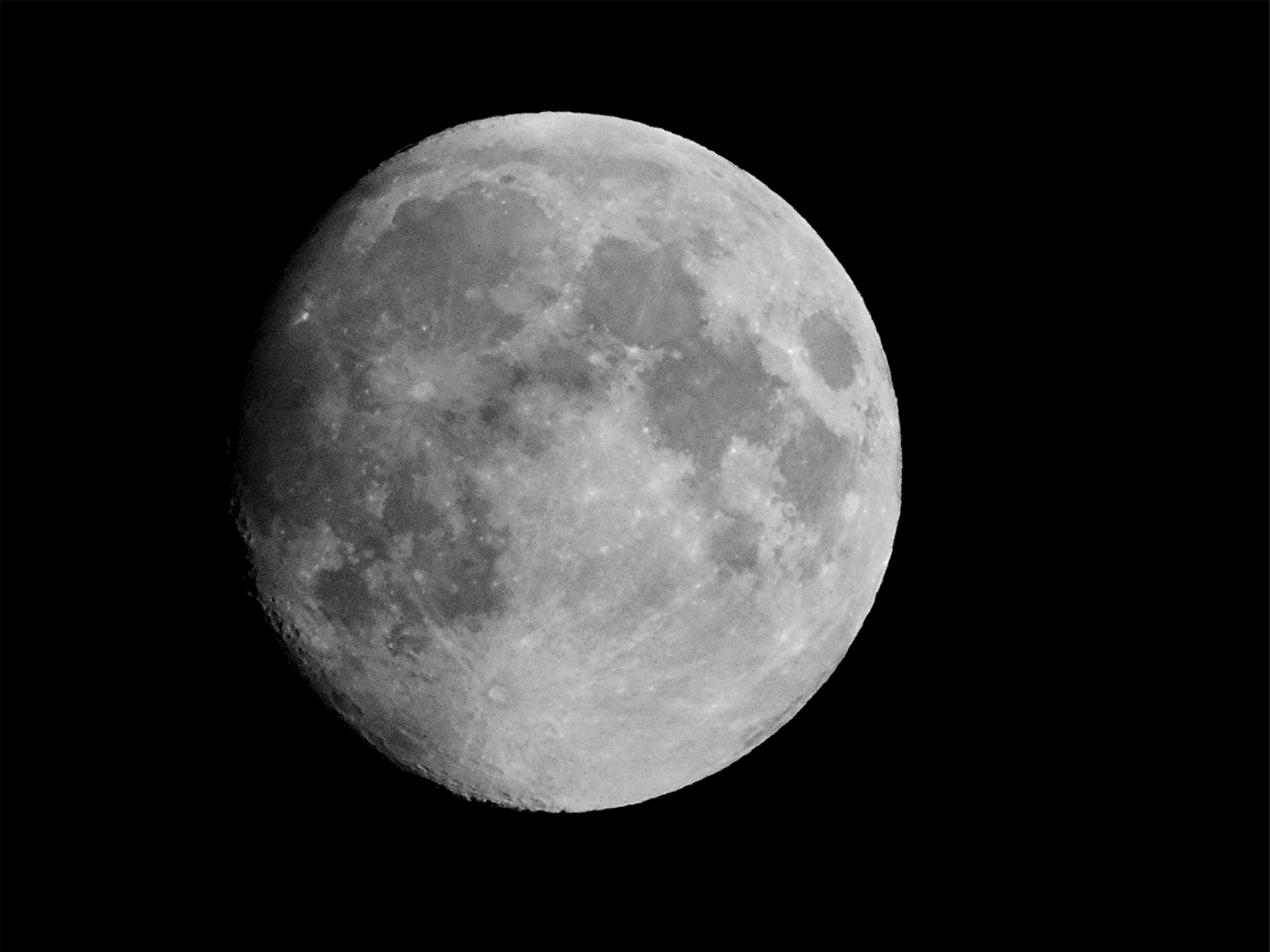 Black and White version of 96% of Full Moon