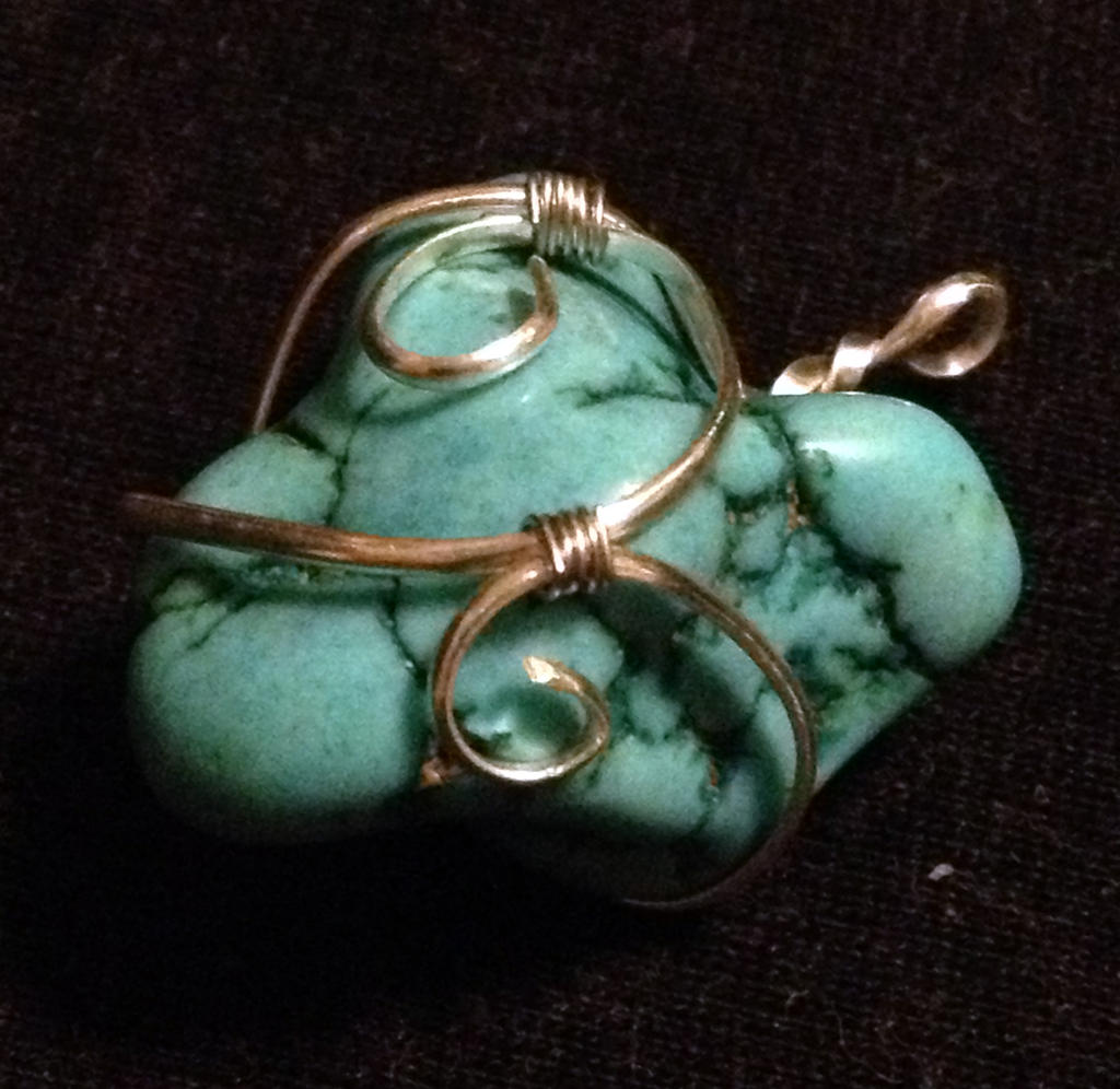 Wire-Wrapped Turquoise Pendant