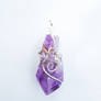 Wire Wrapped Amethyst Crystal Point Pendant