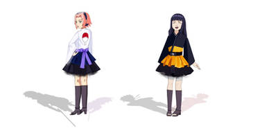 Sakura and Hinata cosplay as Sasuke and Naruto