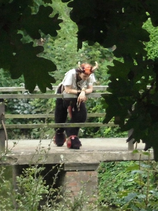 Faun on a bridge