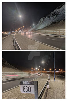 The rebuilt road, by night