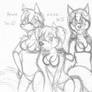 Vixen friends: Akane, Karina and Almeta_sketch