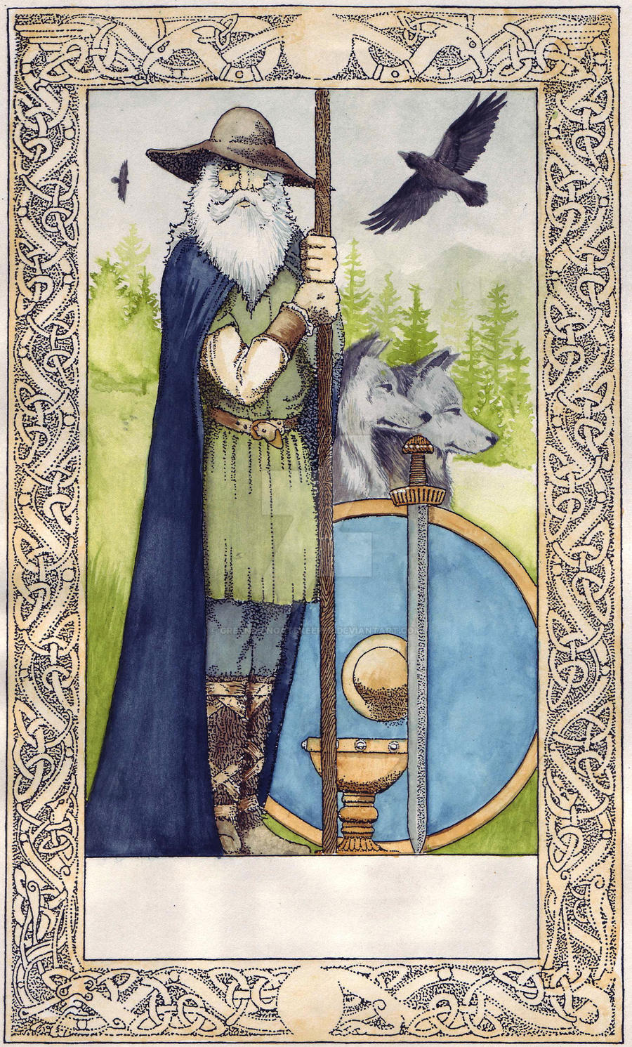 Genre er nok Addiction Norse Tarot - Magician - Odin by GreenManGatekeeper on DeviantArt