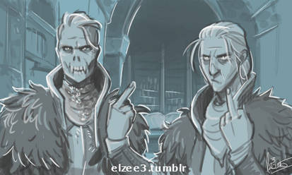 Warden and Anders in Skyhold