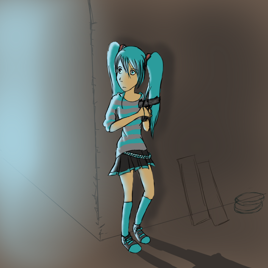 Miku Hatsune fighting scene