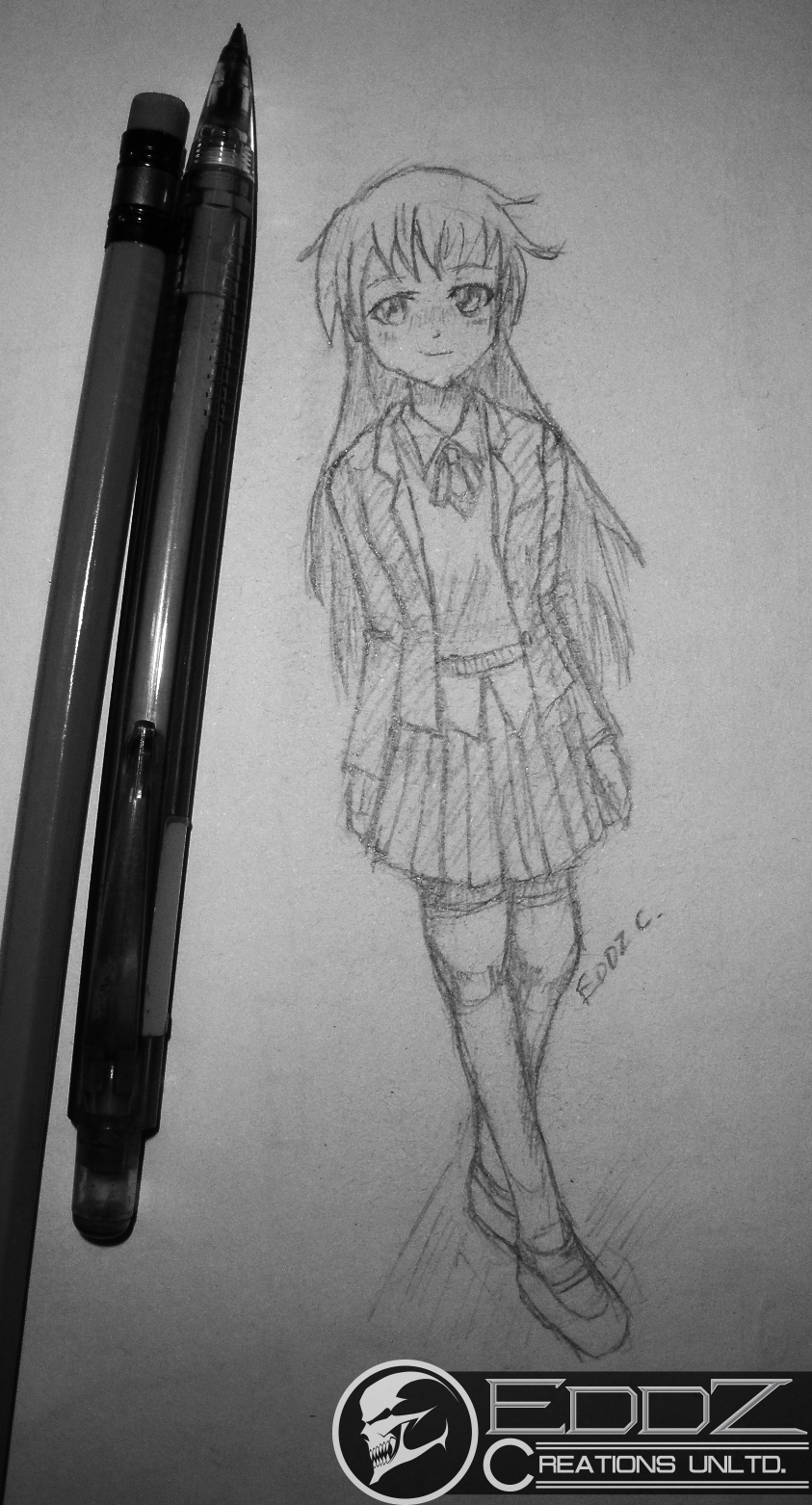 Drawing Anime School Girl With Pencil by DrawingTimeWithMe on DeviantArt