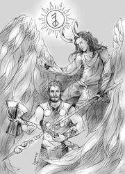 The sun - Thor and Loki by Lykusio