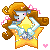 Girl and star - pixels