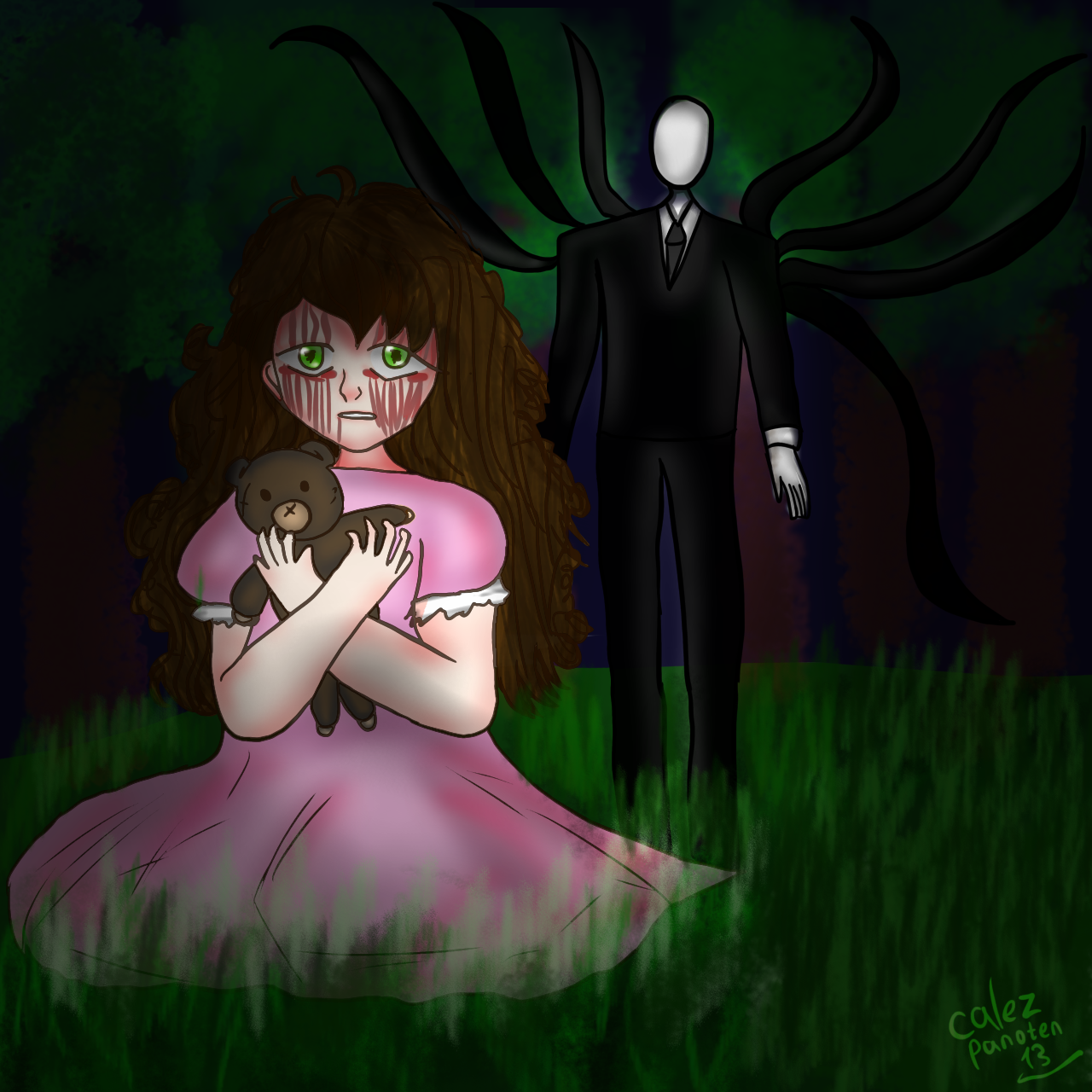 Slwenderman Sally and Slenderman art | CreepyPasta by Calez-panotenic13 on DeviantArt