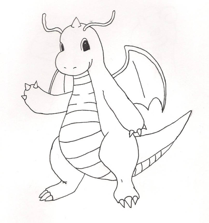 Dragonite lineart by WizardTypist on DeviantArt