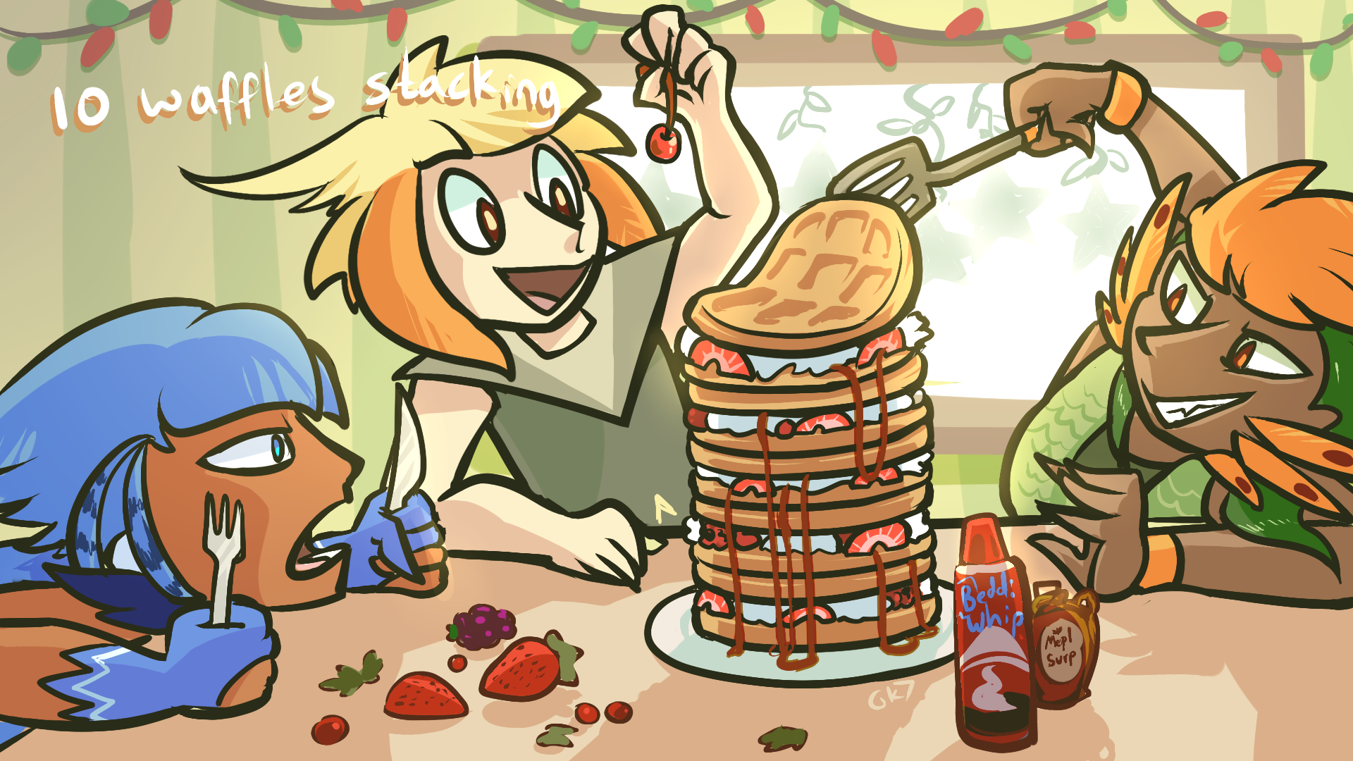 10 Waffles stacking
