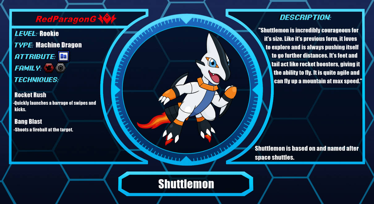 Digimon Digi-Dex: Shuttlemon by RedParagonG on DeviantArt