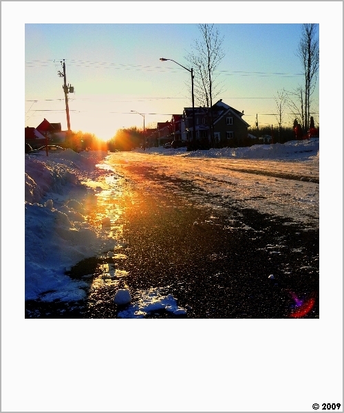 Illuminated Street - Polaroid