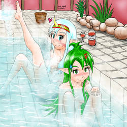 Naga and Faye (my OCs) in bath