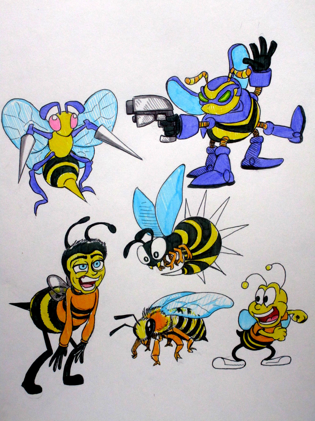 Bee Deviantart Style Bees by Purple-Goop on DeviantArt