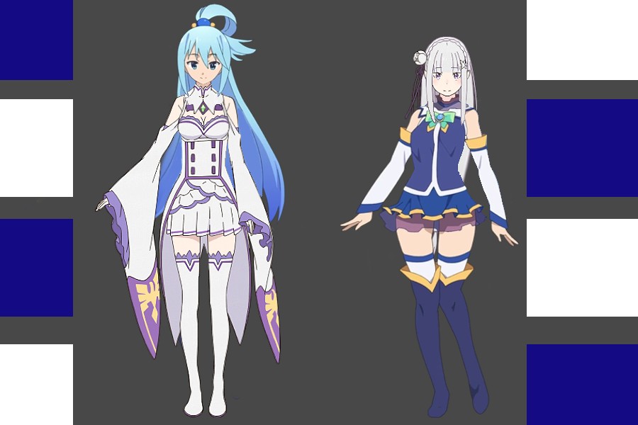 Aqua and Emilia Swap Outfits (Source: Crunchyroll) : r/anime