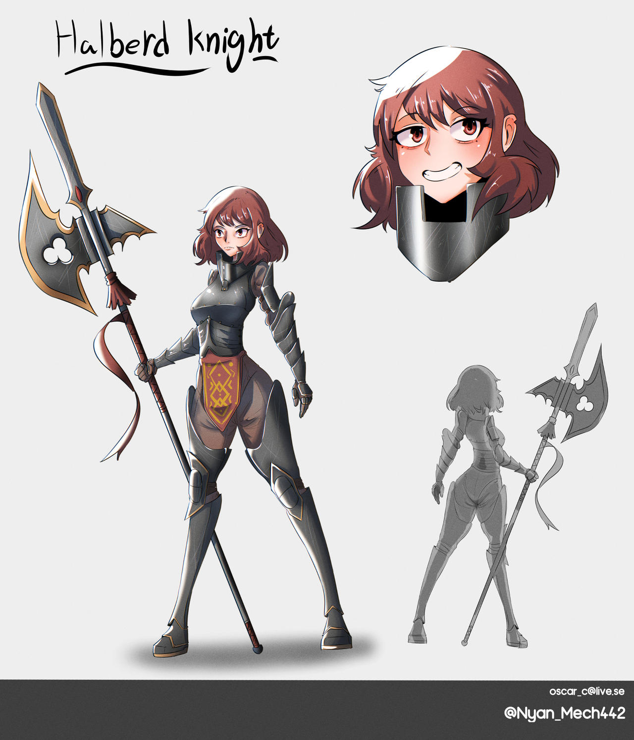 Halberd Mask Halberd knight - concept art by NyanMech on DeviantArt