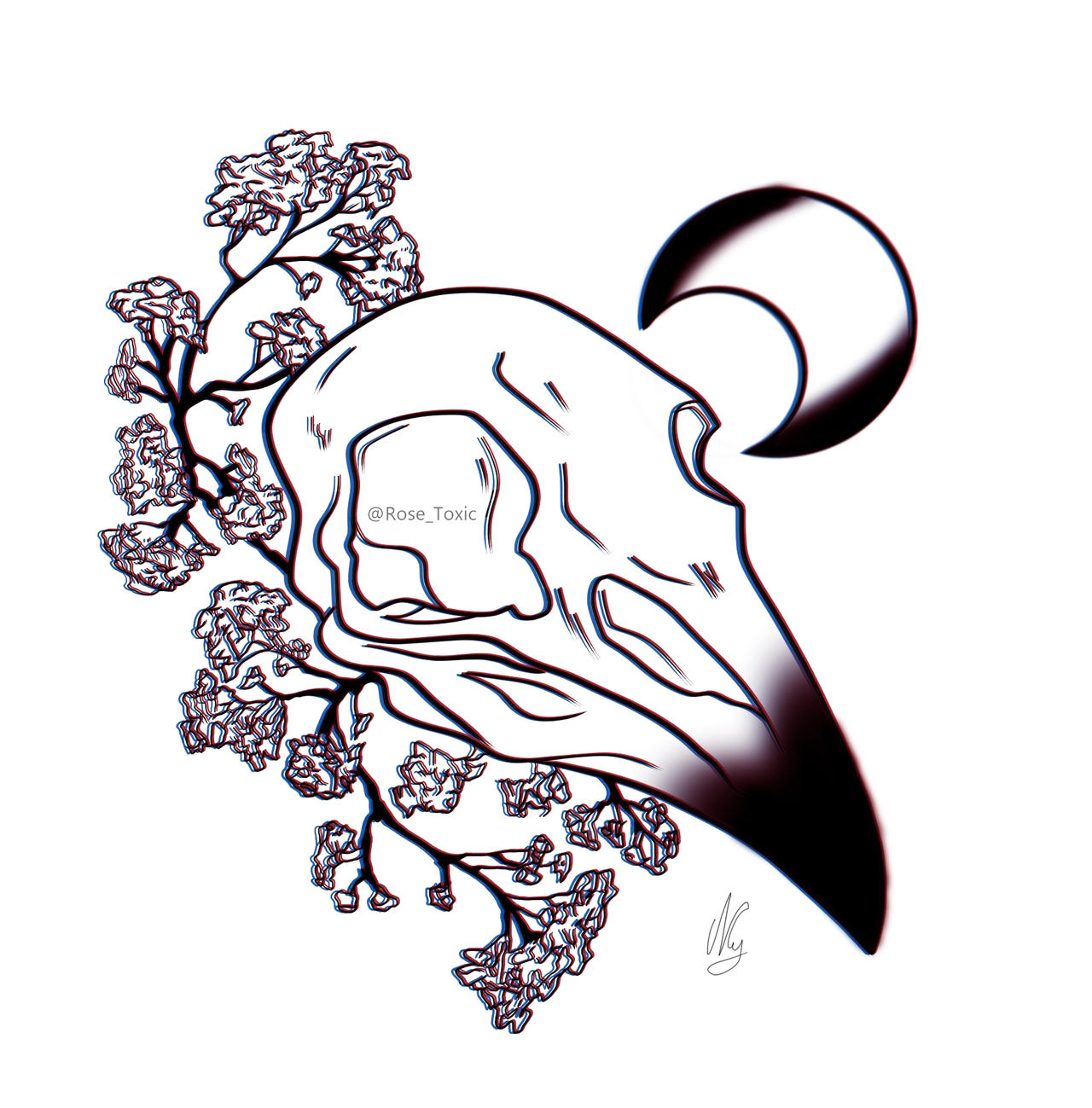 Crow Skull Tattoo Design - Rose by RoseToxicTattoos on DeviantArt