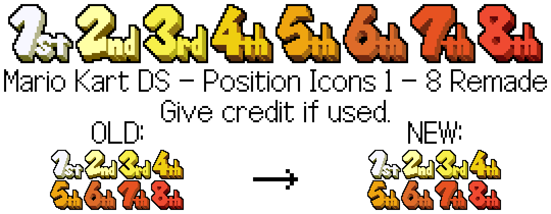 Loading Sign Mario Kart Mario Kart DS - Position Icons 1 - 8 Remade by BowerFan on DeviantArt