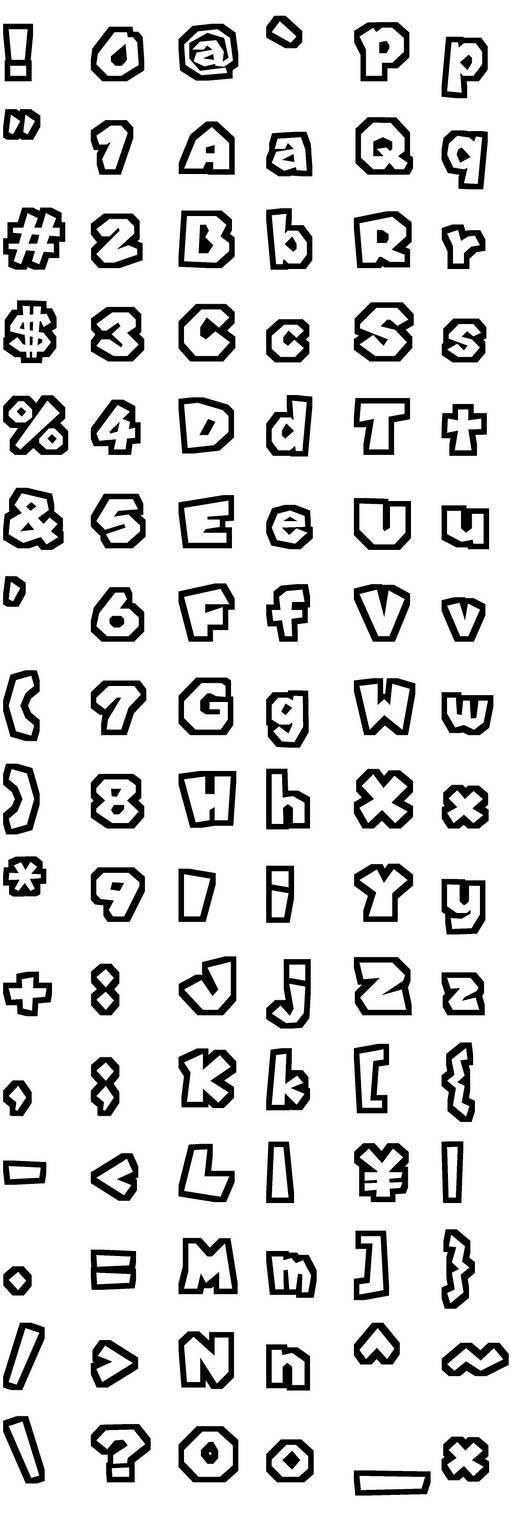 SMG Pixel Script Text (Outline) by BowerFan on DeviantArt