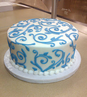 Blue Swirl Wedding Cake