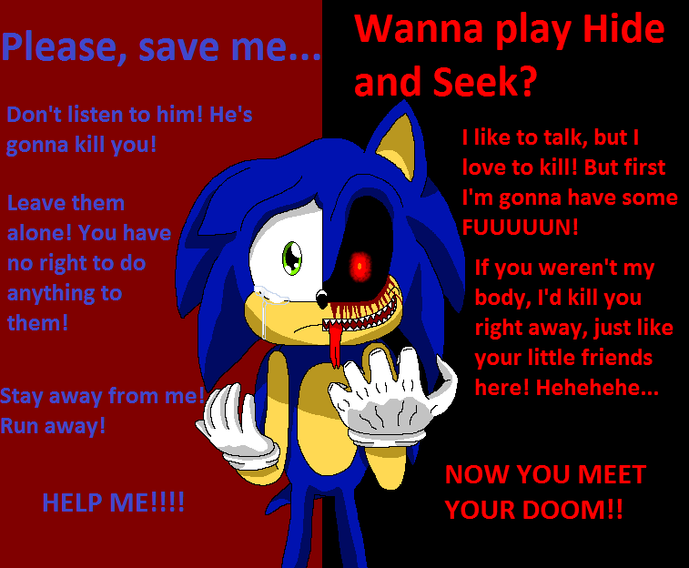 Sonic and Sonic exe by ZoraTheTwilightDrake on DeviantArt