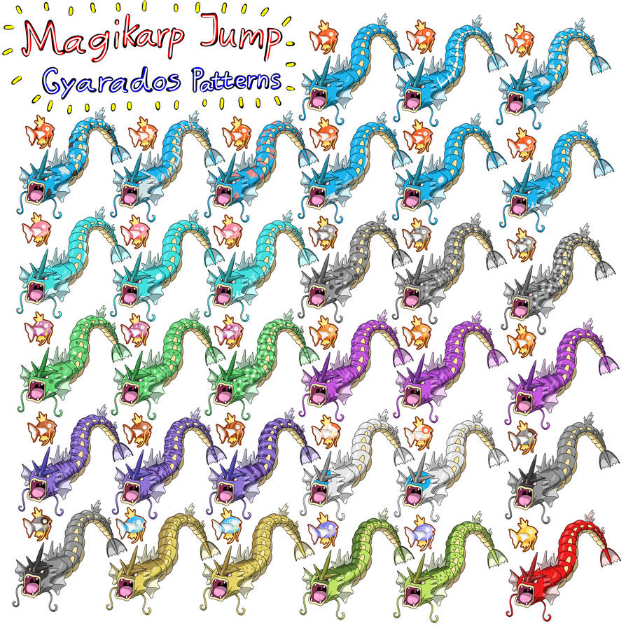 Magikarp Jump Gyarados Patterns by ZoraTheTwilightDrake on DeviantArt