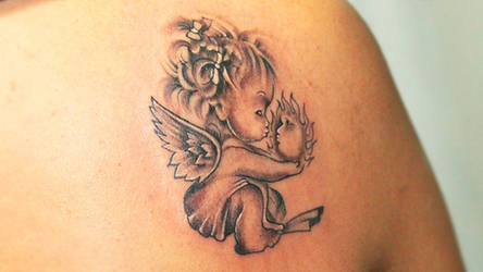 Custom Cherub Angel Tattoo