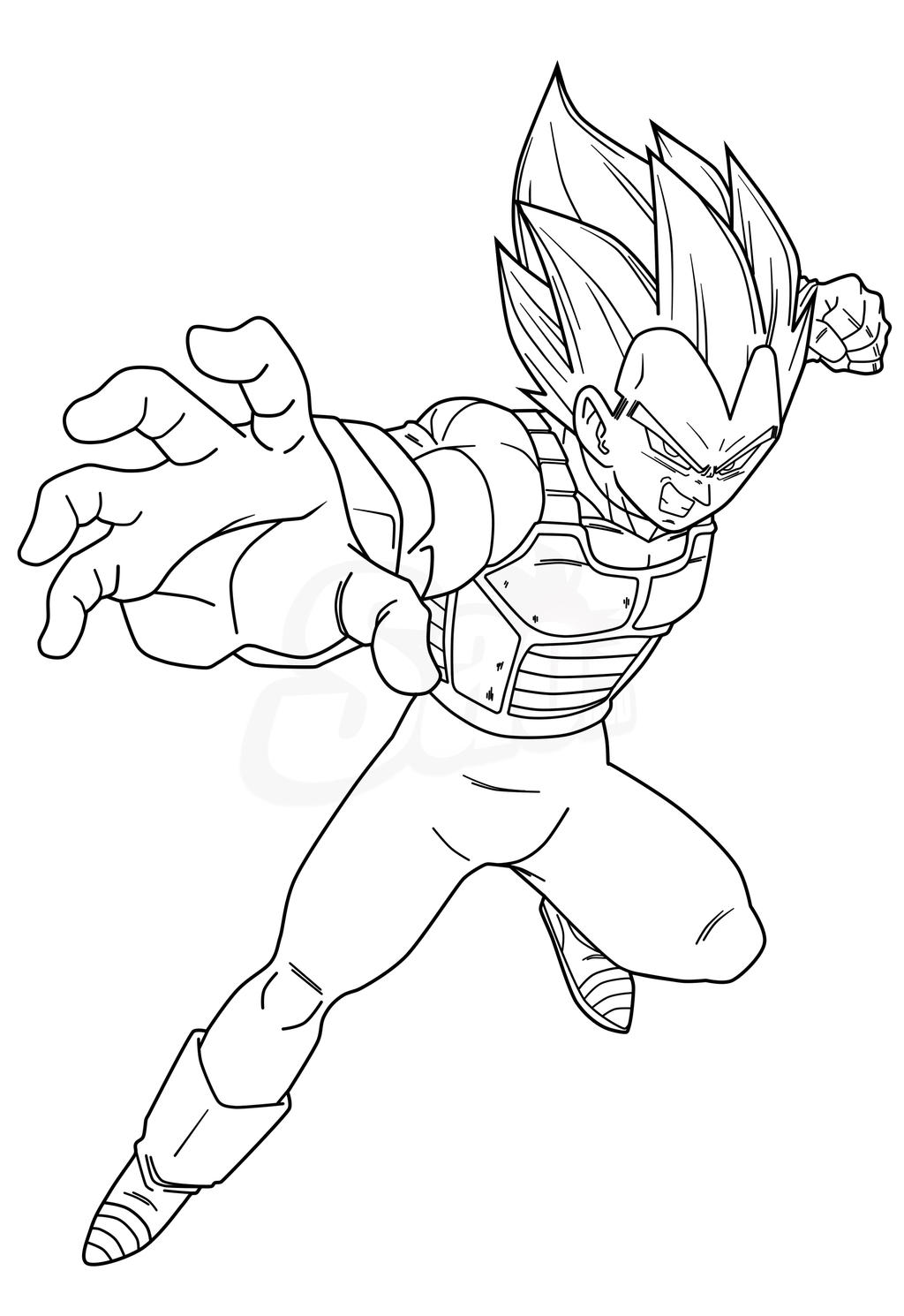 Vegeta SSJB - Lineart by SaoDVD on DeviantArt