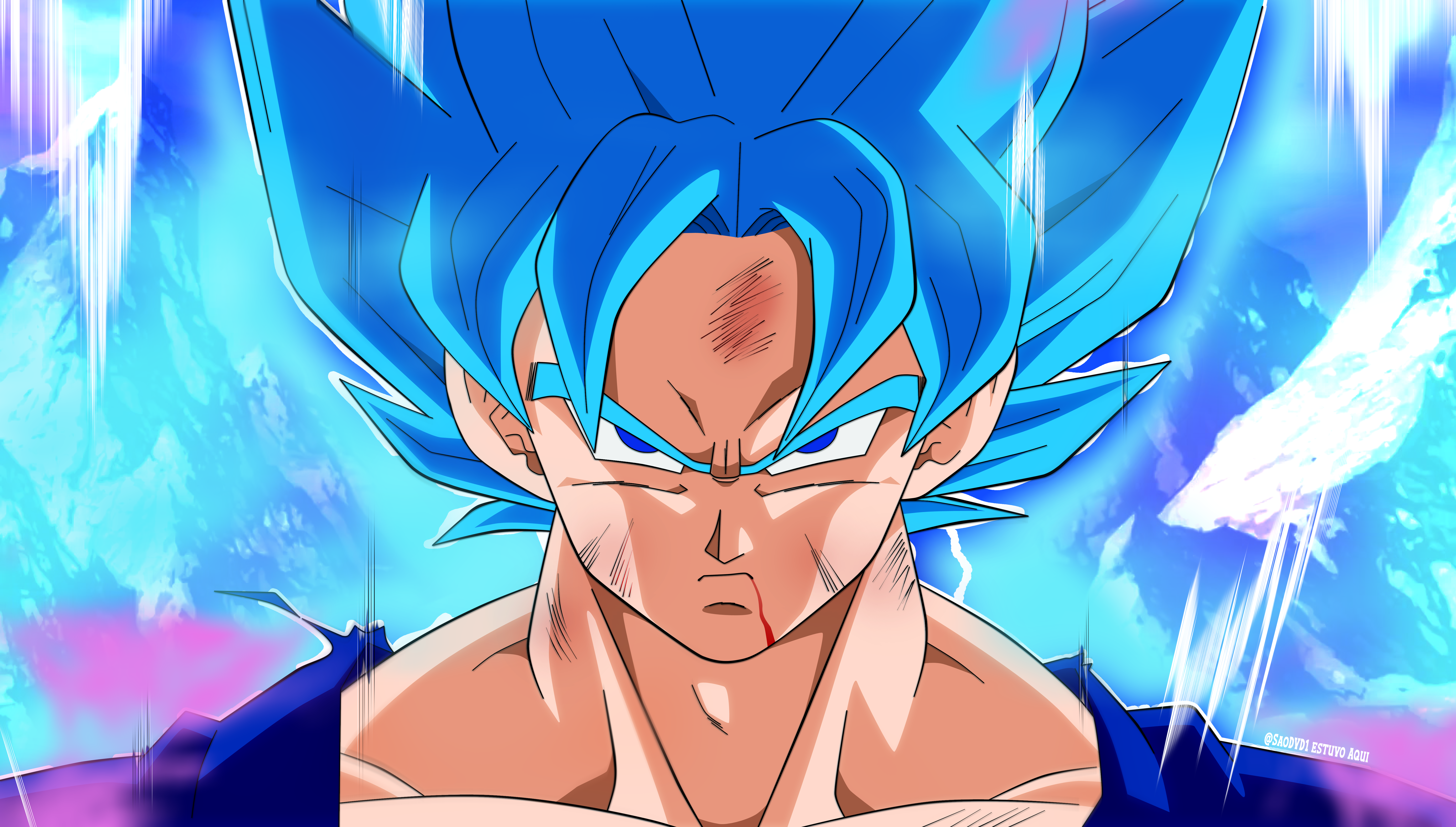 Redraw Super Saiyan Blue Goku (OC) : r/dbz