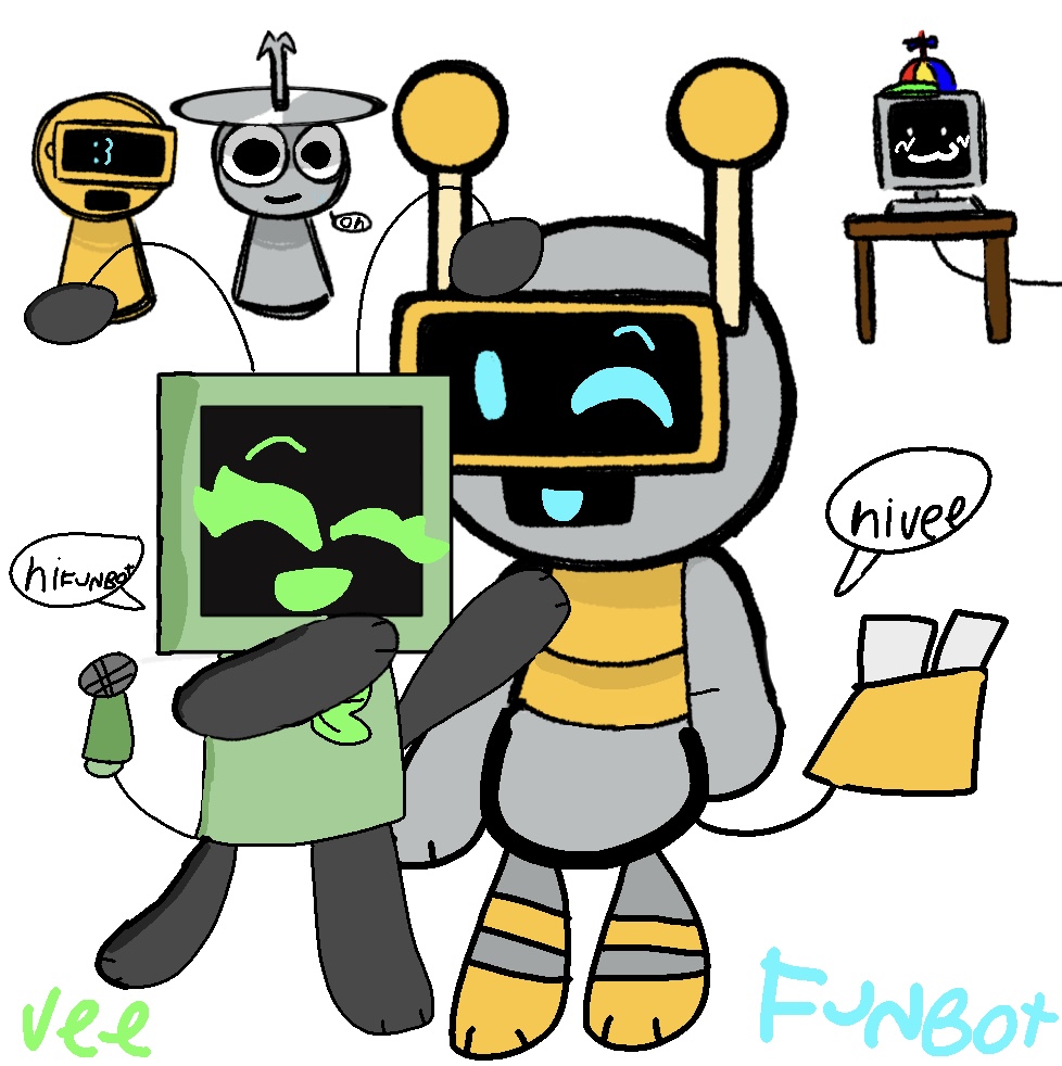 Fun Bot Sprunklings Deviantart Vee x fun bot :3 Dandy's World x sprunki :3 by NylaRoma on DeviantArt