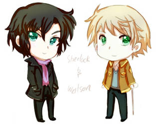 chibi sherlock and watson