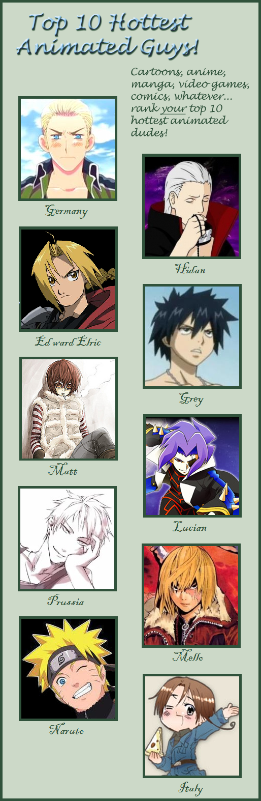 10 Hottest Anime Guys Meme by randomakatsukifan on DeviantArt