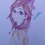 Anime girl - drawing - color pencils -