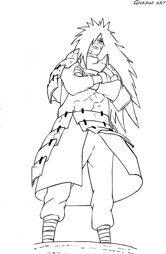 Madara Uchiha lineart by GhazwiMohamed on DeviantArt