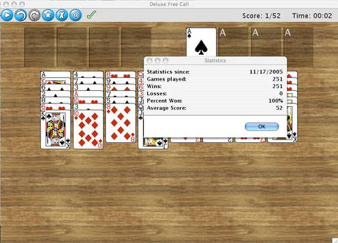 251 freecell wins in a row