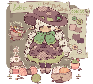 latte - little plant witch - reference by plushpon
