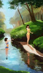 Playing in the Stream by LittleViktoria