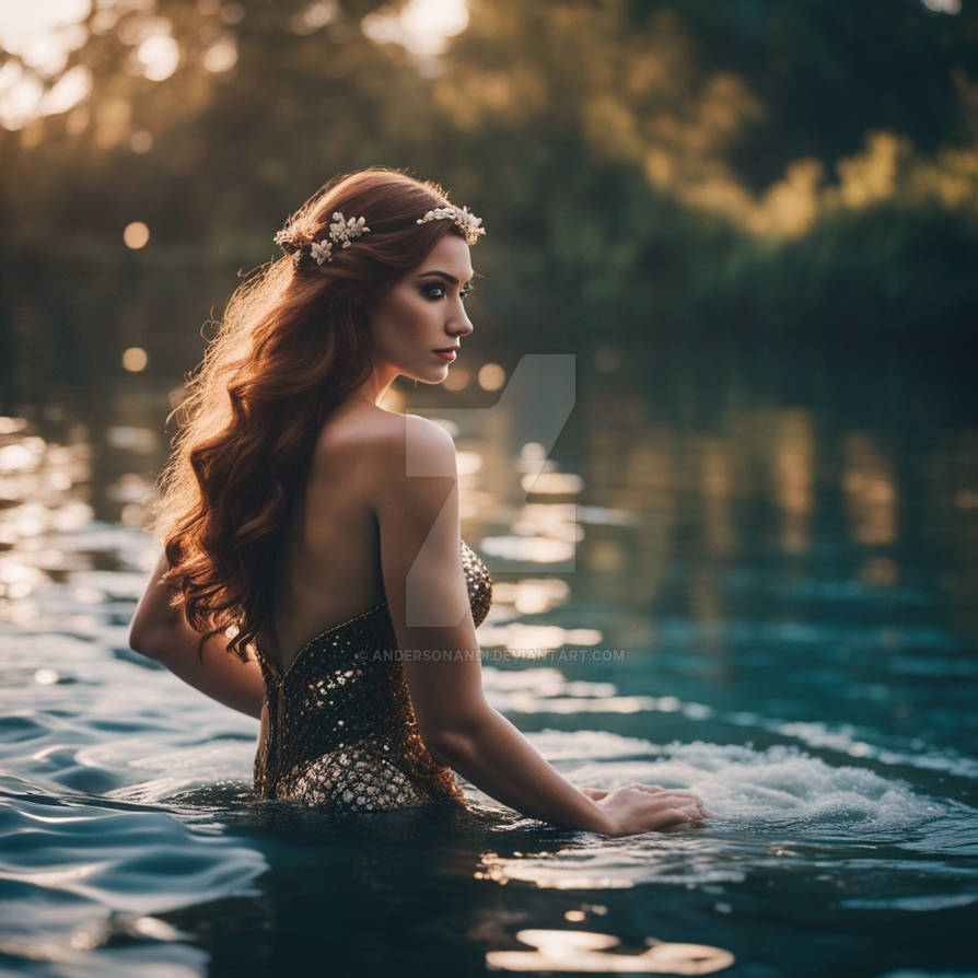 Meerjungfrau im Wasser