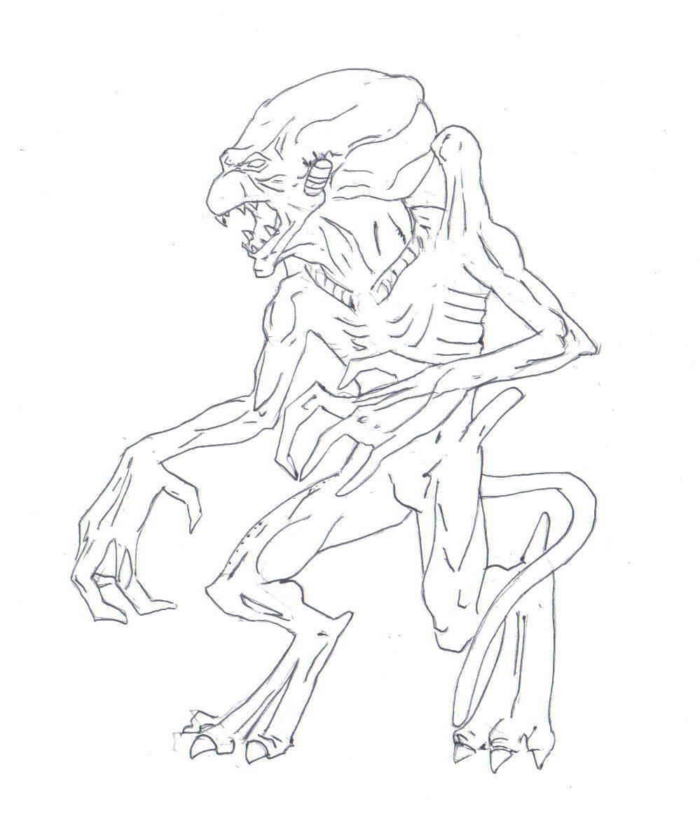Pumpkinhead drawing by electronicdave on DeviantArt