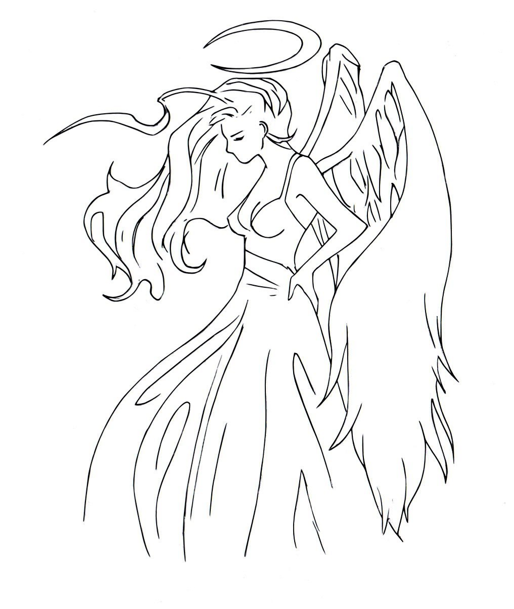 Angel clip art (line art)