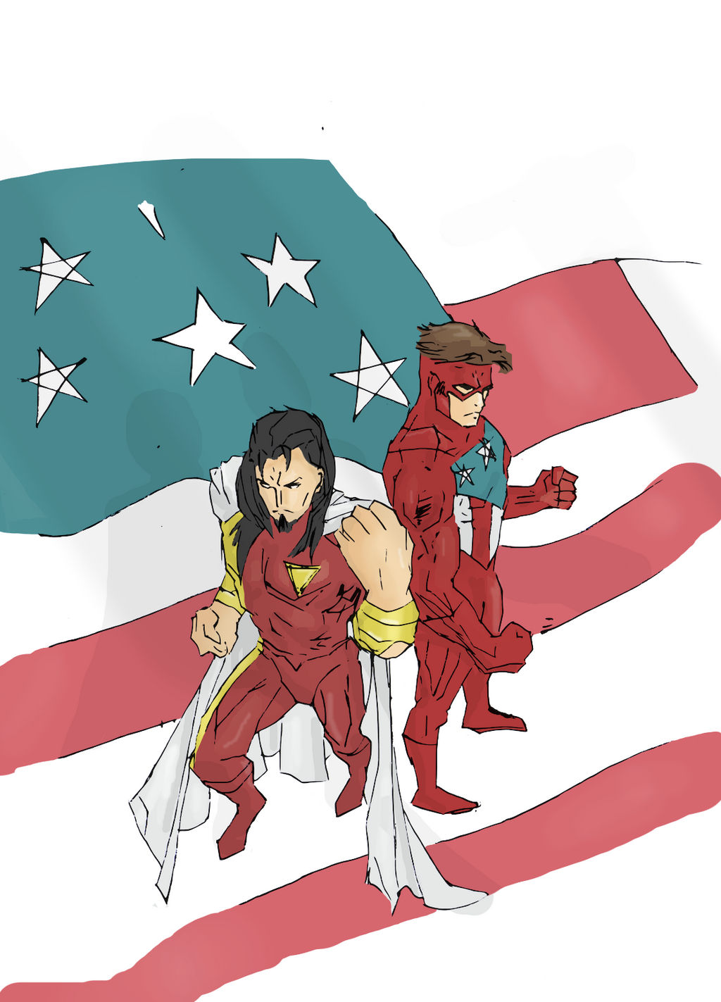 American Flag drawing (colored) by electronicdave on DeviantArt