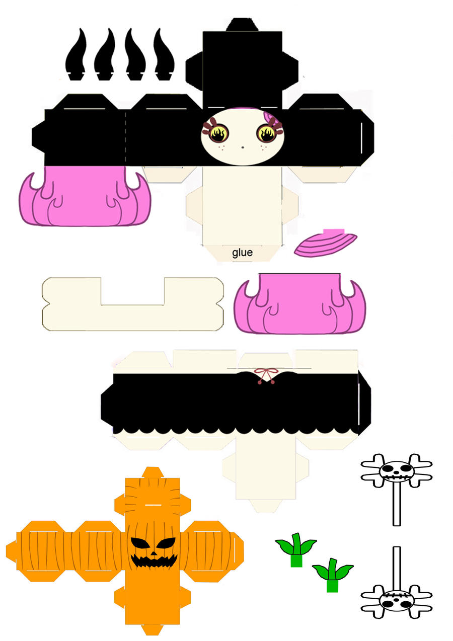 Halloween cubee page 1 - Witch and pumpkin