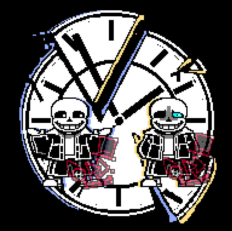 Sans Time Riles Time Paradox Sanses. (With PIZZA CLOCK :0) by Red8Bit on DeviantArt