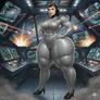 Voluptuous Rubber pilot in space