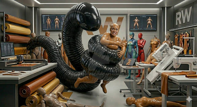 Symbiote worm attacks Rubberwoman in her lab
