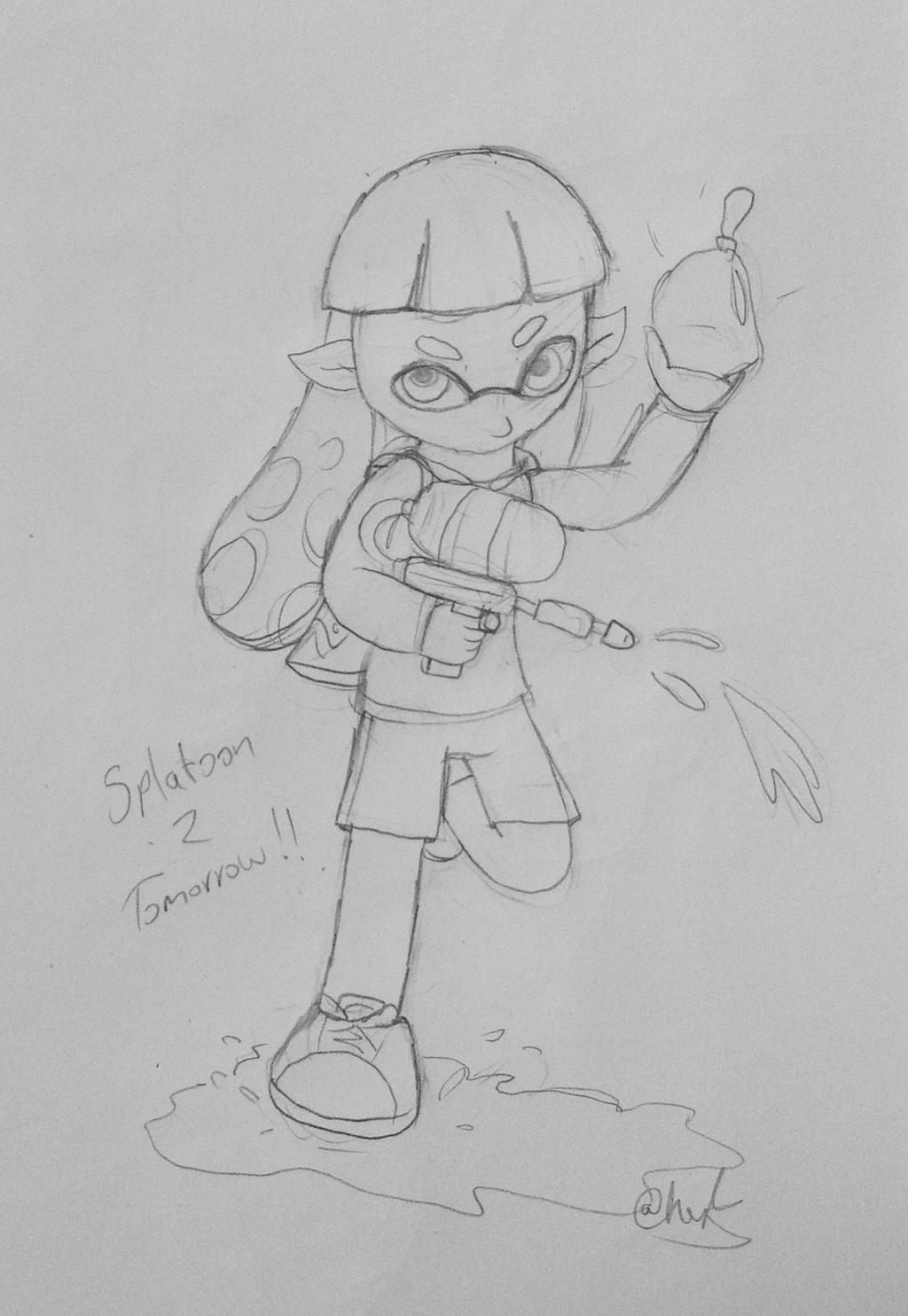 Complex Splatoon Drawing Splatoon sketch by LittleYellowKitsune on DeviantArt